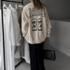 Krémová oversize mikina MEGGI s potiskem Velikost: ONESIZE - Image 2