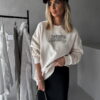 Krémová oversize mikina MEGGI s potiskem Velikost: ONESIZE - Image 3