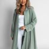 Mentolové basic dlouhé košilové šaty NESSY Velikost: ONESIZE - Image 3