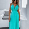 Mentolové elegantní šaty BEATRICE s vázáním - Image 3