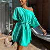 Mentolové oversize elegantní šaty GRANDIE - Image 3