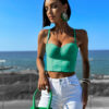 Mentolový crop top CANA Velikost: L - Image 3