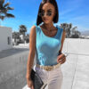 Modré elegantní body WOLMANDY s kytičkami Velikost: M/L - Image 3