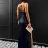 Modré elegantní flitrované šaty MEYLAN Velikost: ONESIZE - Image 2