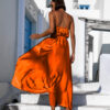 Oranžové elegantní dlouhé šaty PRIMROSE Velikost: ONESIZE - Image 3