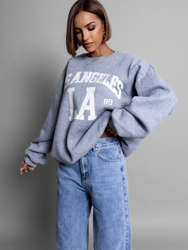 Šedá oversized mikina IBHAR 97% bavlna Velikost: ONESIZE