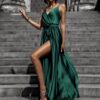 Smaragdové elegantní dlouhé šaty FAIRYTALE - Image 2