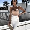 Světle hnědý crop top CLEARUS bez ramínek Velikost: ONESIZE - Image 2