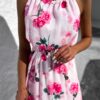 Světle růžové elegantní šaty TROTIS s páskem Velikost: ONESIZE - Image 2