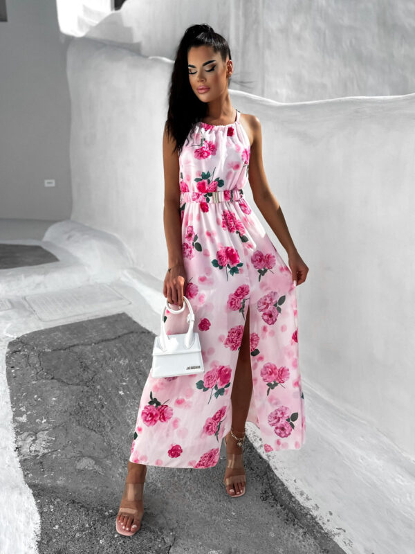 Světle růžové elegantní šaty TROTIS s páskem Velikost: ONESIZE