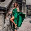 Tmavě zelené elegantní dlouhé šaty FAIRYTALE - Image 3