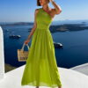 Zelené elegantní dlouhé šaty FLOAT Velikost: ONESIZE - Image 3