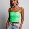 Zelený elegantní crop top TOPAZ - Image 2