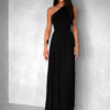 Černé elegantní dlouhé plisované šaty OLIVIE Velikost: ONESIZE - Image 3