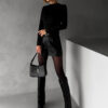 Černý elegantní top SAKLAR s dlouhým rukávem Velikost: M/L - Image 3
