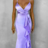 Fialové elegantní šaty BEERAN s volánky Velikost: ONESIZE - Image 3