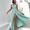 Světle zelené elegantní šaty KATIE s vázáním - Image 3