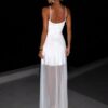 Bílé dlouhé letní šaty MAKAYA Velikost: ONESIZE - Image 3