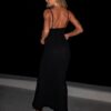 Černé dlouhé letní elegantní šaty FACARY Velikost: M/L - Image 3