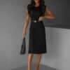 Černé elegantní basic šaty NEVILLA Velikost: ONESIZE - Image 2