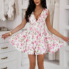 Krémové květinové letní šaty CARINE Velikost: ONESIZE - Image 3