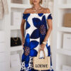 Modré dlouhé maxi široké šaty ELISIENNE Velikost: ONESIZE - Image 3