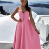 Růžové elegantní dlouhé šaty ZUZALI Velikost: ONESIZE - Image 2