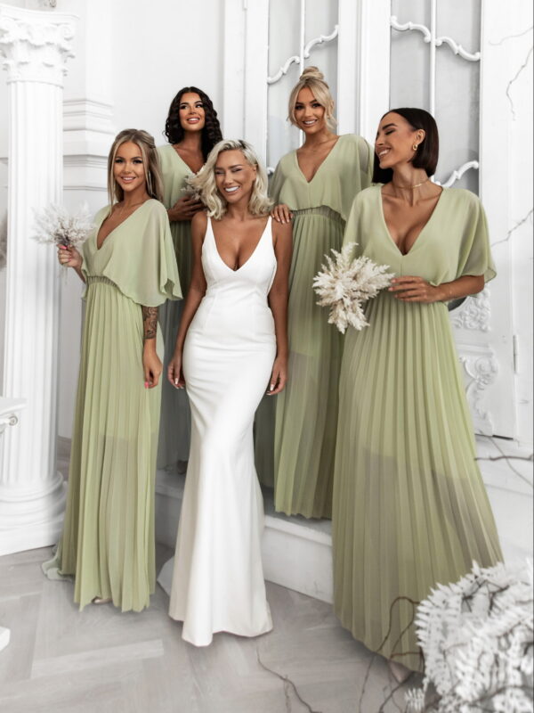 Světle zelené elegantní šaty PARFOMELLE pro družičky Velikost: ONESIZE
