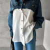 Bílá oversized denim košile HIRMATE Velikost: M/L - Image 2