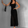Černé dlouhé elegantní šaty FINIASA Velikost: M/L - Image 3