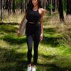 Černý sportovní fitness top CALENO s průstřihy Velikost: L - Image 3