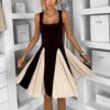 Hnědé krátké elegantní áčkové šaty NOREZA Velikost: ONESIZE - Image 3
