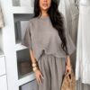 Hnědé mušelínové oversize tričko MILORA Velikost: ONESIZE - Image 3
