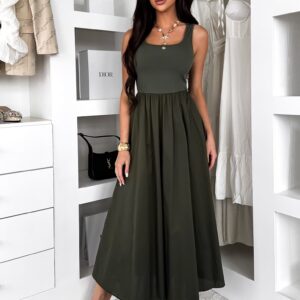 Khaki áčkové šaty EALITO s kapsami Velikost: ONESIZE