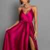 Malinové elegantní dlouhé šaty FAIRYTALE - Image 2