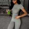 Šedohnědé sportovní fitness tričko EVANTI Velikost: S - Image 2