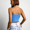 Tmavě modrý elegantní crop top TOPAZ - Image 3