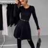 Černé áčkové svetrové šaty JARICA Velikost: M/L - Image 3
