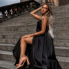 Černé lesklé dlouhé plesové šaty FAIRYTALE pro družičky - Image 3