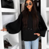 Černá oversize maxi mikina PYRRHA s kapucí Velikost: ONESIZE - Obrázek 2