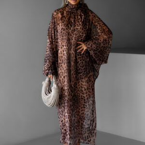 Leopardí dlouhé oversize šaty FABRIZIO Velikost: ONESIZE