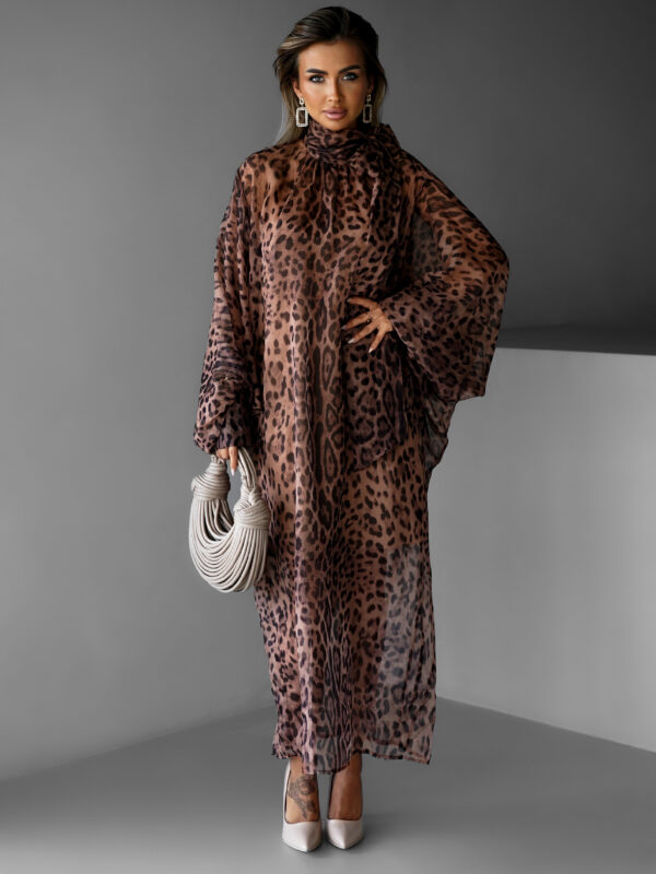 Leopardí dlouhé oversize šaty FABRIZIO Velikost: ONESIZE