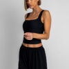 Černý basic elastický top CAMILLA s vycpávkami Velikost: ONESIZE - Obrázek 3