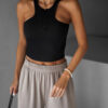 Černý sportovní crop top ALADIN na zip Velikost: ONESIZE - Obrázek 2