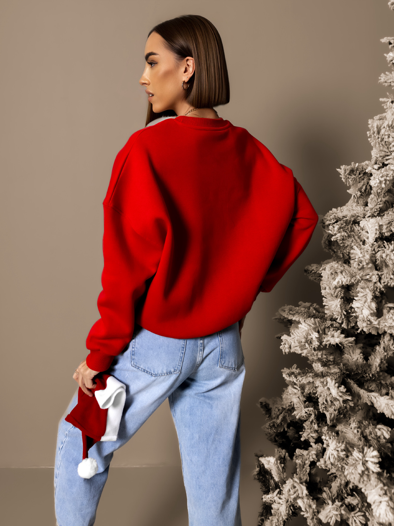 Červená mikina HETLIOS s nápisem Velikost: XL - Obrázek 3