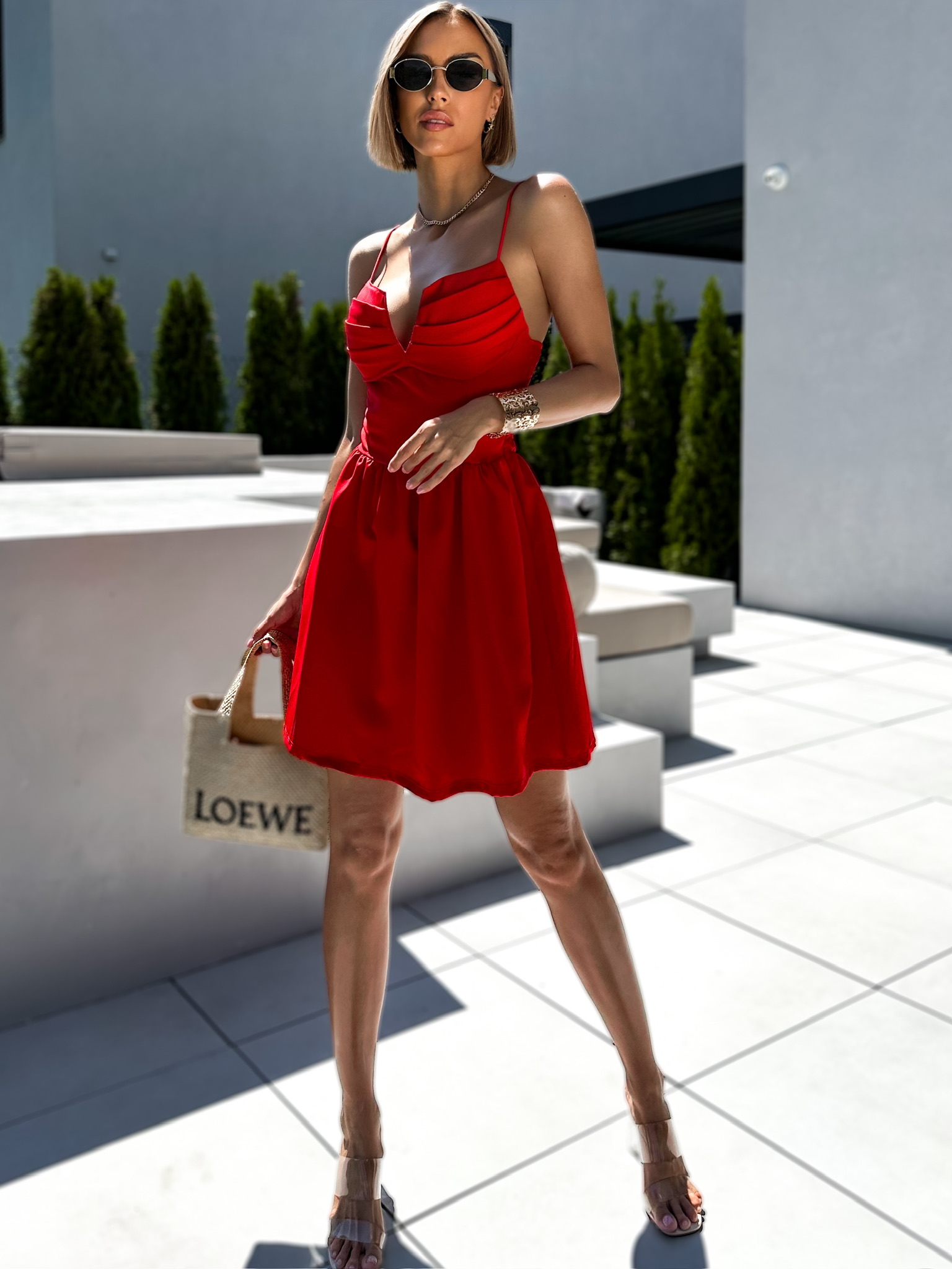 Červené krátké šaty BROXTON Velikost: ONESIZE - Obrázek 3