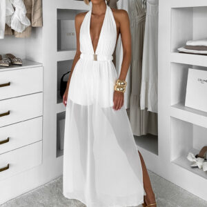 Bílé vzdušné šaty NYCVIRA s páskem Velikost: ONESIZE