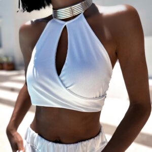 Bílý crop top LENNYNI Velikost: ONESIZE