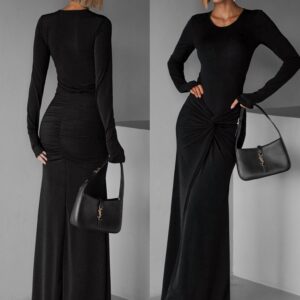 Černá elegantní dlouhá maxi sukně VEETI Velikost: ONESIZE