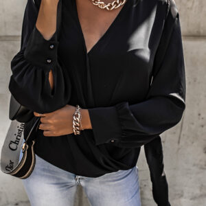 Černá halenka CAMADA s vázáním